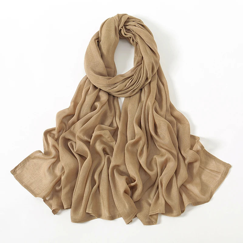 Cotton Rayon Modal Hijabs Scarf Solid Headscarf Wraps Big Size Plain Shawls Muslim Women Hijab Islamic Turban Headband 190*85cm