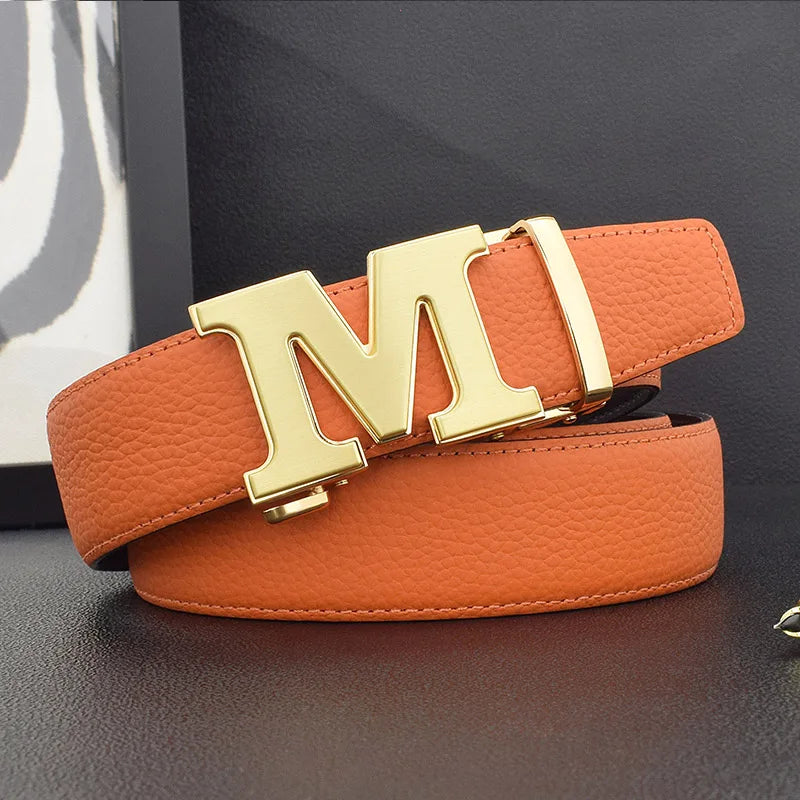 Men’s Luxury White Leather Belt