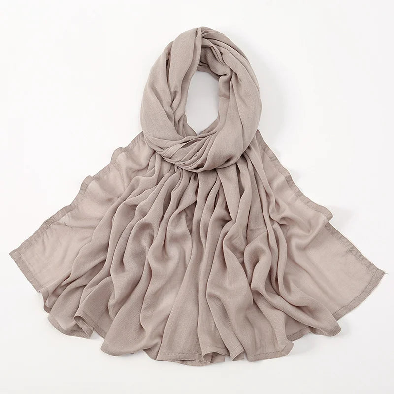 Cotton Rayon Modal Hijabs Scarf Solid Headscarf Wraps Big Size Plain Shawls Muslim Women Hijab Islamic Turban Headband 190*85cm