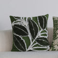 Green Floral Tufted Pillowcase 50x30 Exquisite Embroidered Decorative Sofa Cushion Covers Spring Pillow Covers for Living Room
