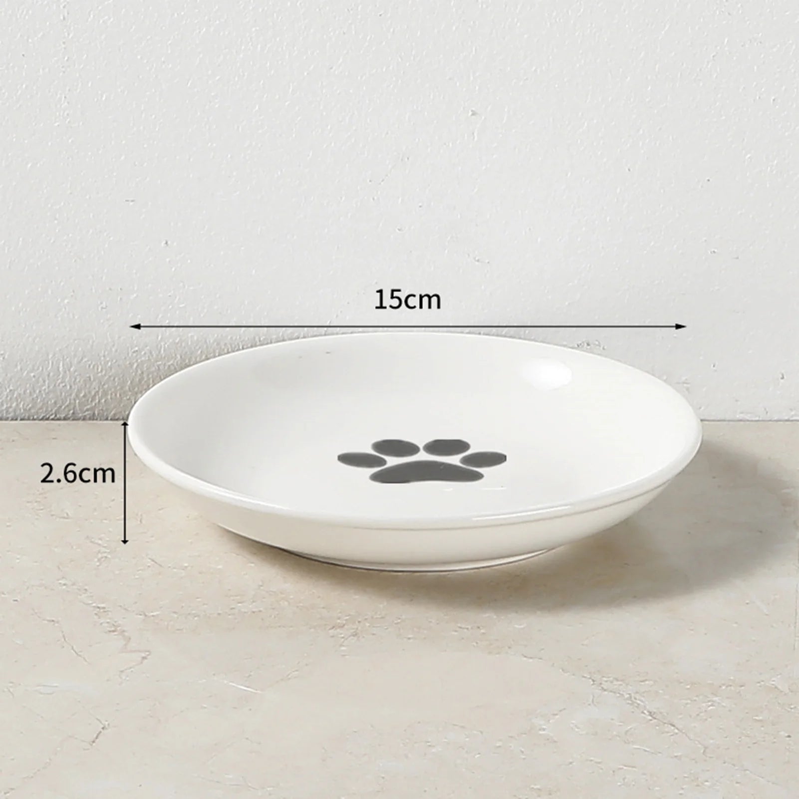 Ceramic Shallow Pet Bowl – Non-Slip