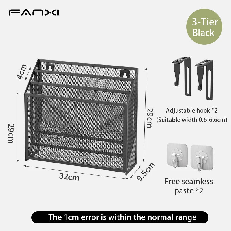 Mesh Desk Organizer – 3 Compartments, Black