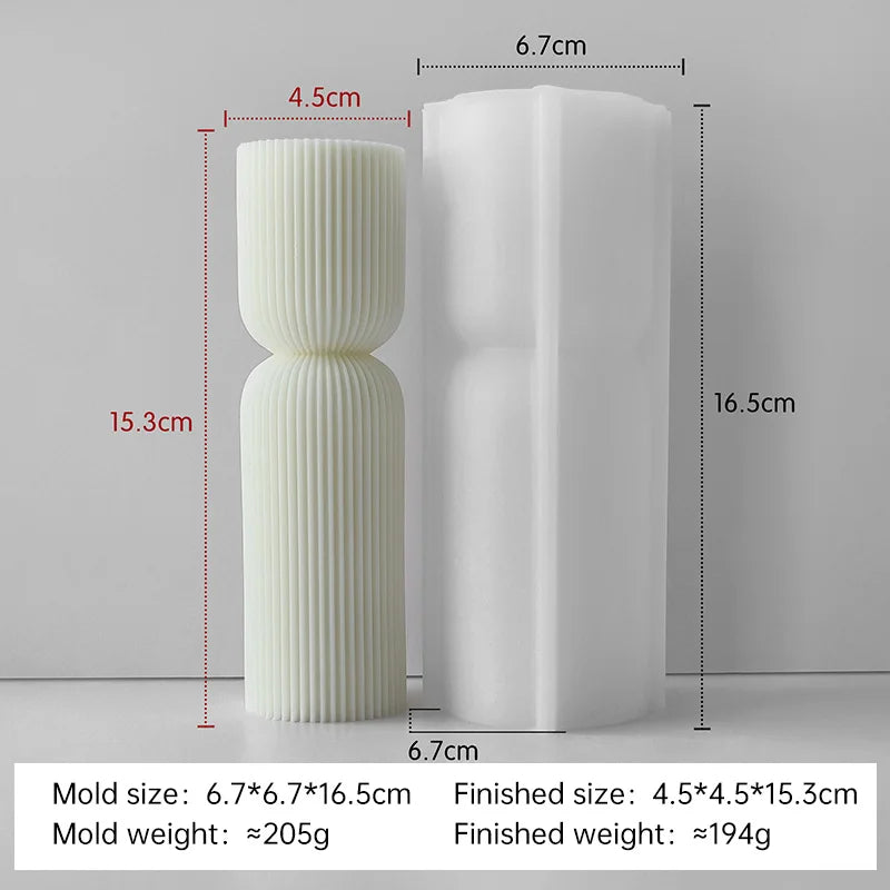 Striped Cylinder Silicone Candle Mold – DIY