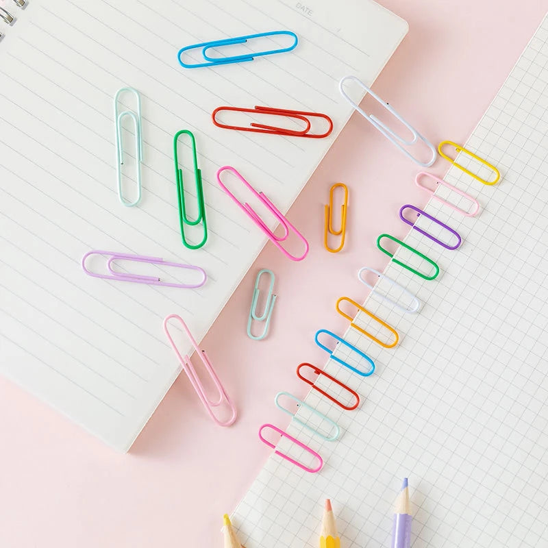 50pcs Colorful Metal Paper Clips – 28mm