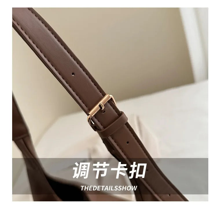 Large-Capacity Women’s Commuting Shoulder Bag – Winter 2025 Popular Solid Color, Simple & Versatile Fashion Bag