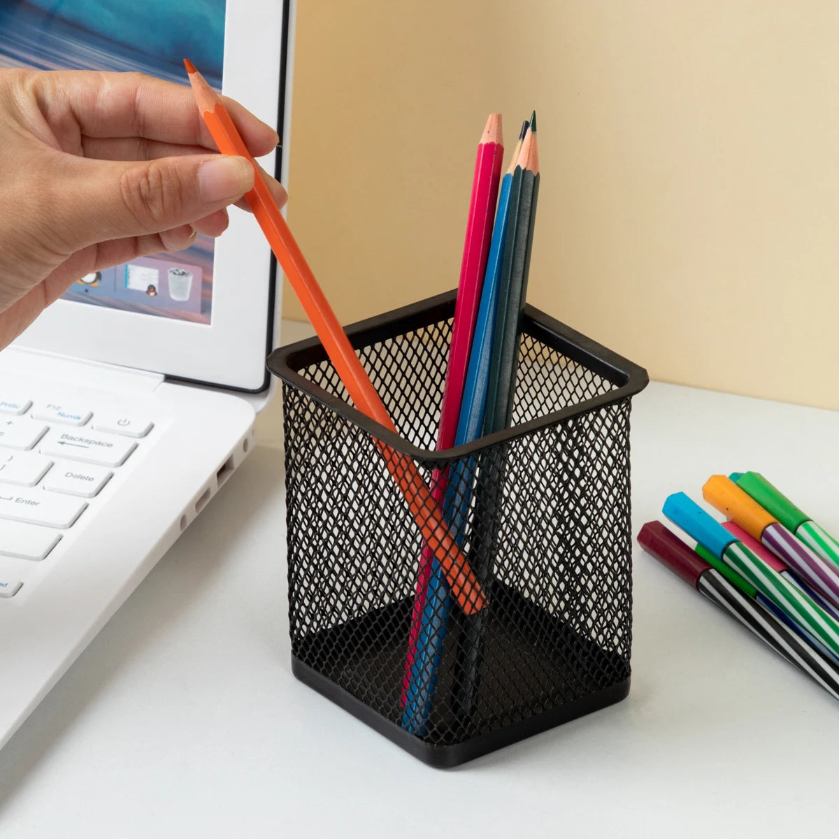 MOTARRO Metal Mesh Pencil Holder – 1pc