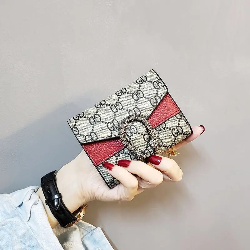 New Style Women's Short Wallet Female Student Three-Fold  Fashionable Mini Small Multi-Card Slot Card Holder