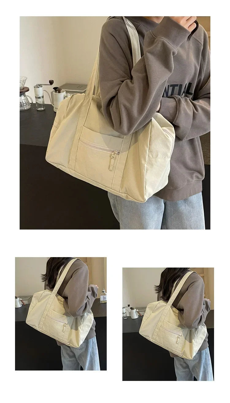 Casual Large Capaci Nylon Cloth Bag Women 2025 New Fashion Commuter Shoulder Bag Short-Distance Travel Bag Fitness Handb Women