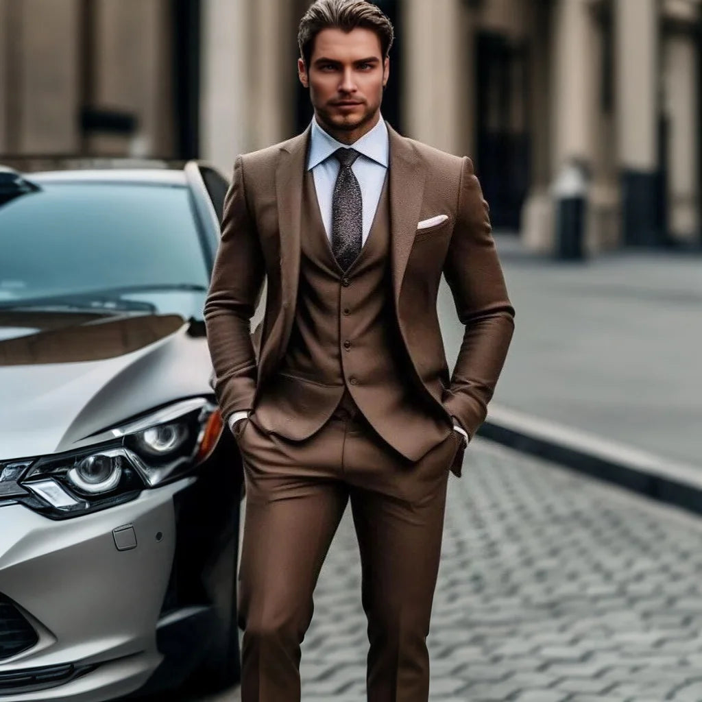 Men’s Brown 3-Piece Suit
