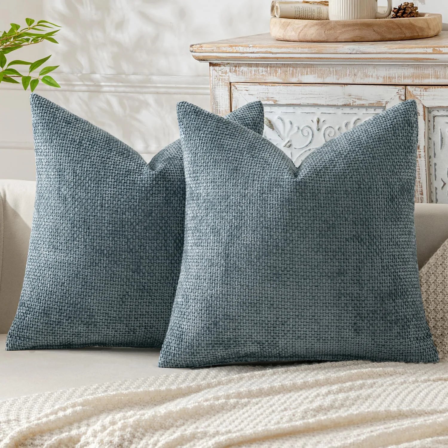 1pcs Chenille Throw Pillow Cover Soft Solid Color Cushion Case with Cross Woven Design Decorative Pillowcase Sofa Bed Home Decor