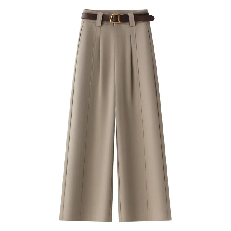 Spring Autumn 2026 Korean Spring New Temperament Pants Women High-end Wide-leg suit Pants Female Trouser Ladies