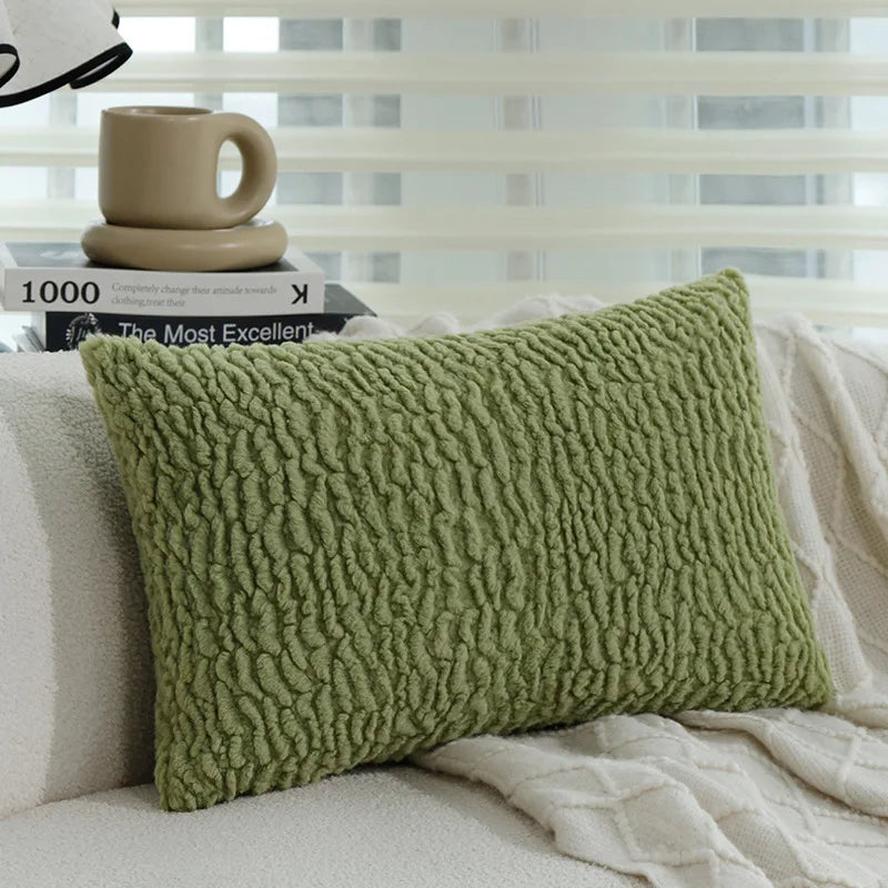 Green Floral Tufted Pillowcase 50x30 Exquisite Embroidered Decorative Sofa Cushion Covers Spring Pillow Covers for Living Room