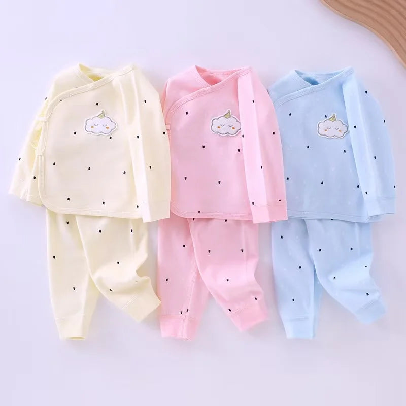Newborn Cotton Belted Baby Set – 0-6 Months, Spring/Autumn