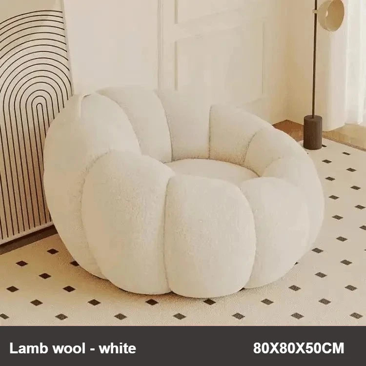 Lazy Pumpkin Sofa Nordic Style Single Sofa Chair EPS Particle Filling Soft Comfortable Home Living Room Balcony Bedroom Sofa Set