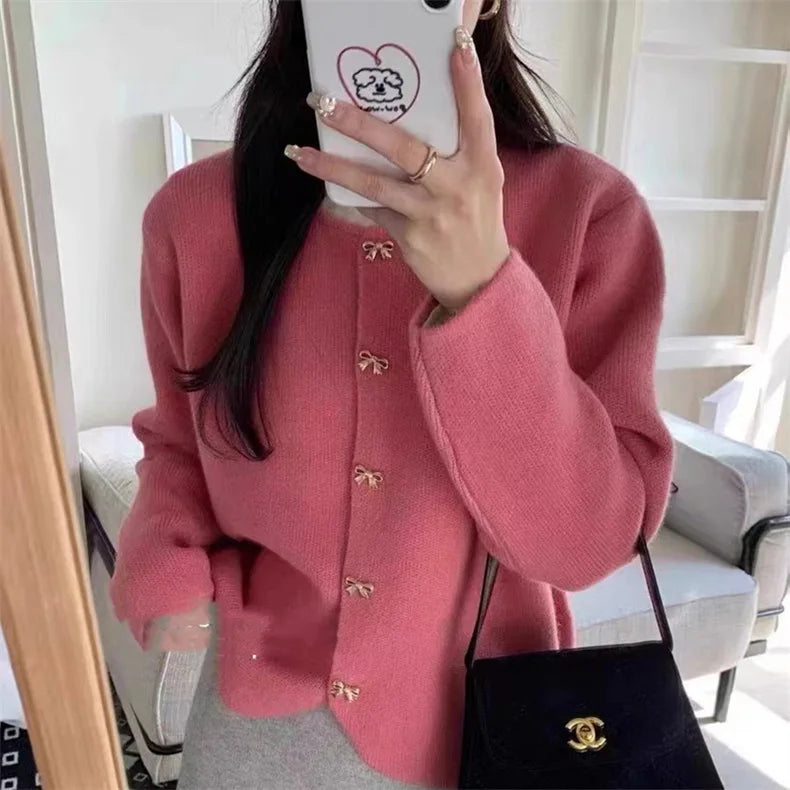 Women Ribbed Loose Cardigan Sweater Coat Knit V-Neck Casual Sweater Short Jacket for Cardigan Women E1048