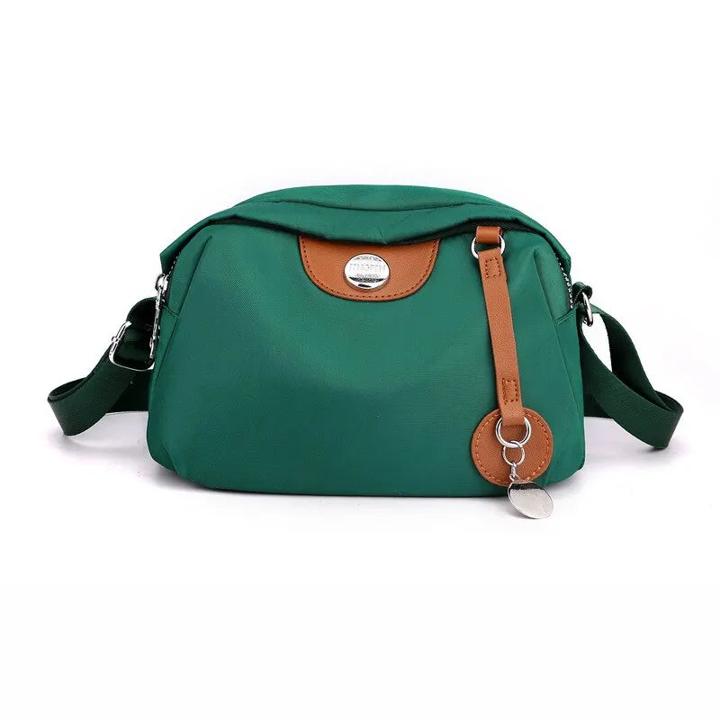 Women’s Waterproof Nylon Crossbody Bag – Large Capacity Casual Solid Color Messenger Shoulder Bag