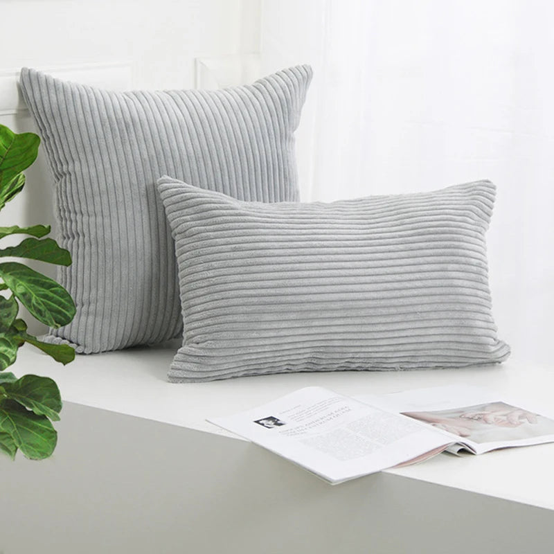 Corduroy Striped Cushion Cover 30x50/40/45/50/55/60cm Soft Comfortable Throw Pillow Case For Living Room Sofa Home Decoration