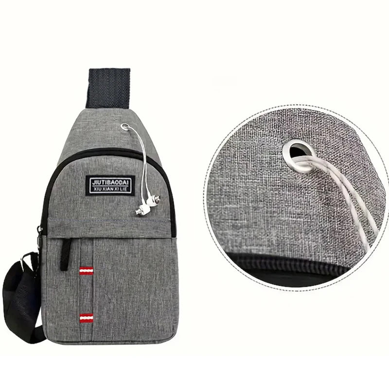 Unisex Adjustable Oxford Crossbody Bag – Single Shoulder Diagonal Chest Pocket
