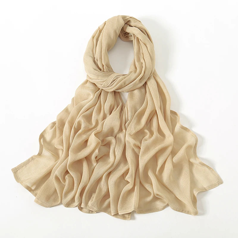 Cotton Rayon Modal Hijabs Scarf Solid Headscarf Wraps Big Size Plain Shawls Muslim Women Hijab Islamic Turban Headband 190*85cm