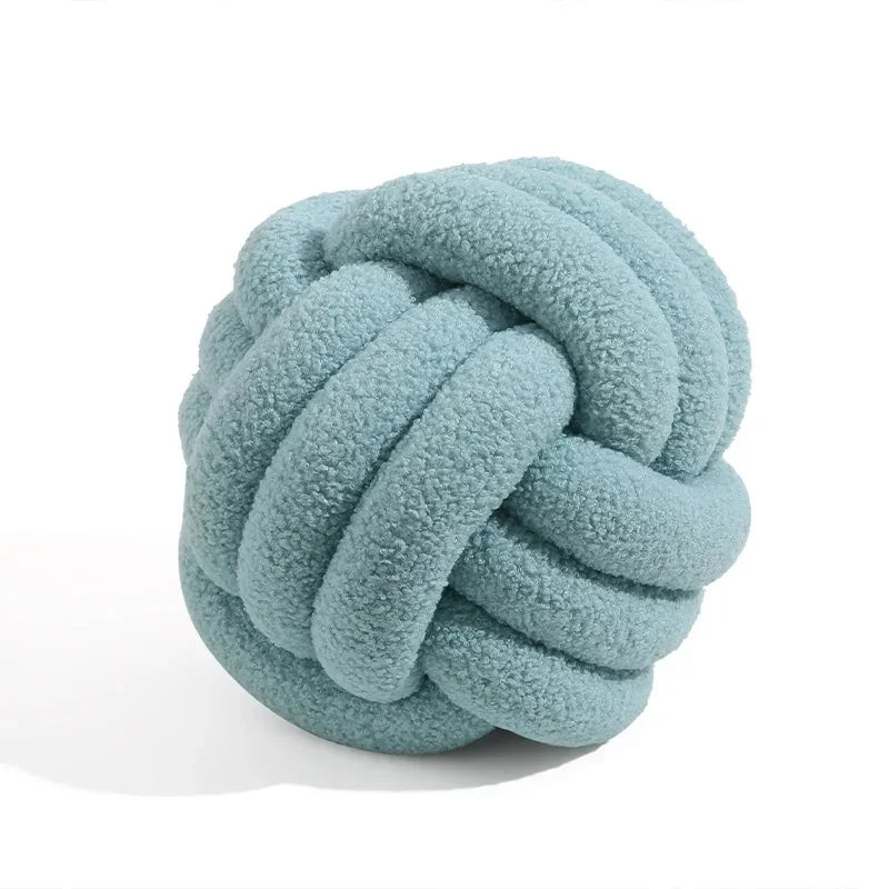 Hand-woven Knotted Ball Pillow Lamb Velvet Roll Pillow Sofa Living Room Household Cushion Head Back Bed Back