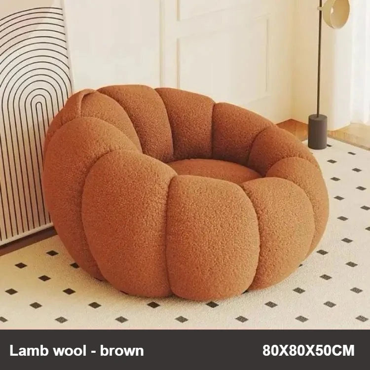 Lazy Pumpkin Sofa Nordic Style Single Sofa Chair EPS Particle Filling Soft Comfortable Home Living Room Balcony Bedroom Sofa Set