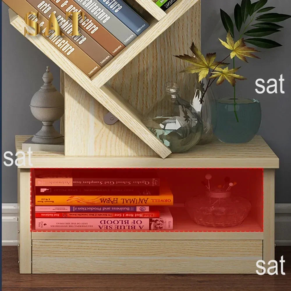 Tree-Shaped Wooden Bookshelf – Floor Standing