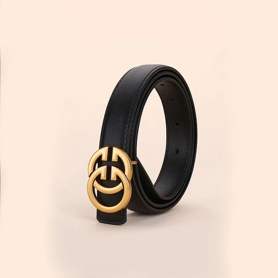 1 Fashionable Solid Color Gg Belt with Casual Metal Buckle Decoration, Suitable for Women's Dresses, Suits, Jeans, Versatile Clothing Accessory Belt