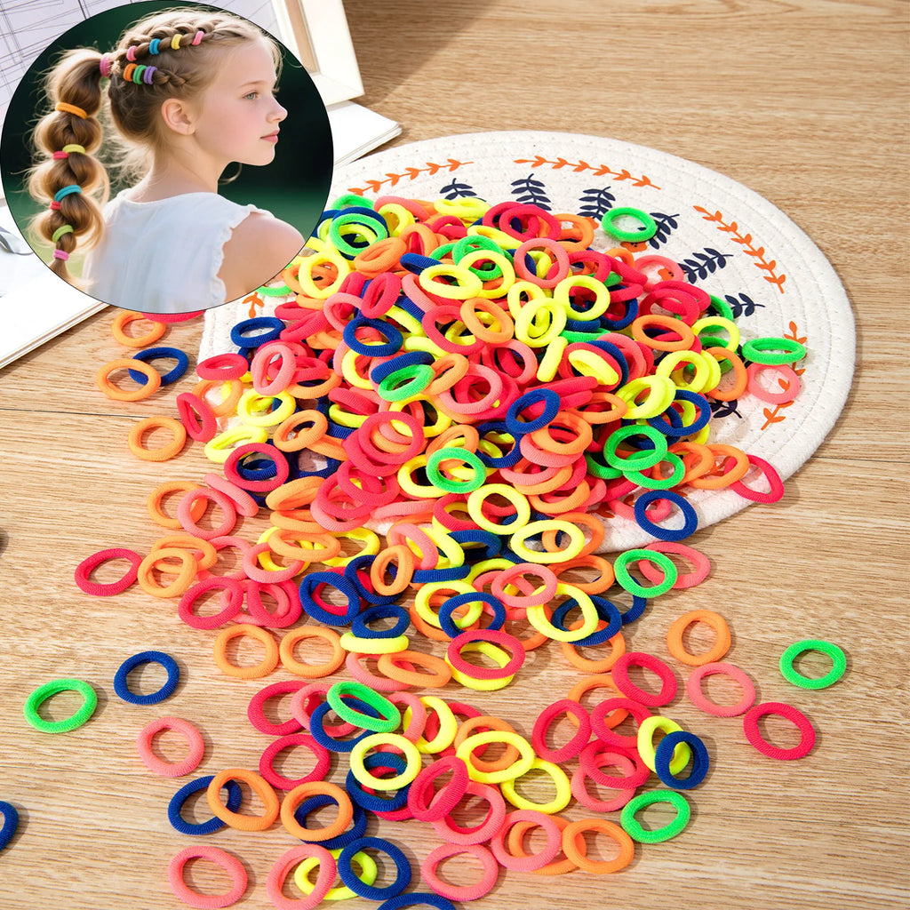 200/1000 PCS Colorful Nylon Elastic Hair Bands for Women & Girls – Small Ponytail Holders & Rubber Hair Ties