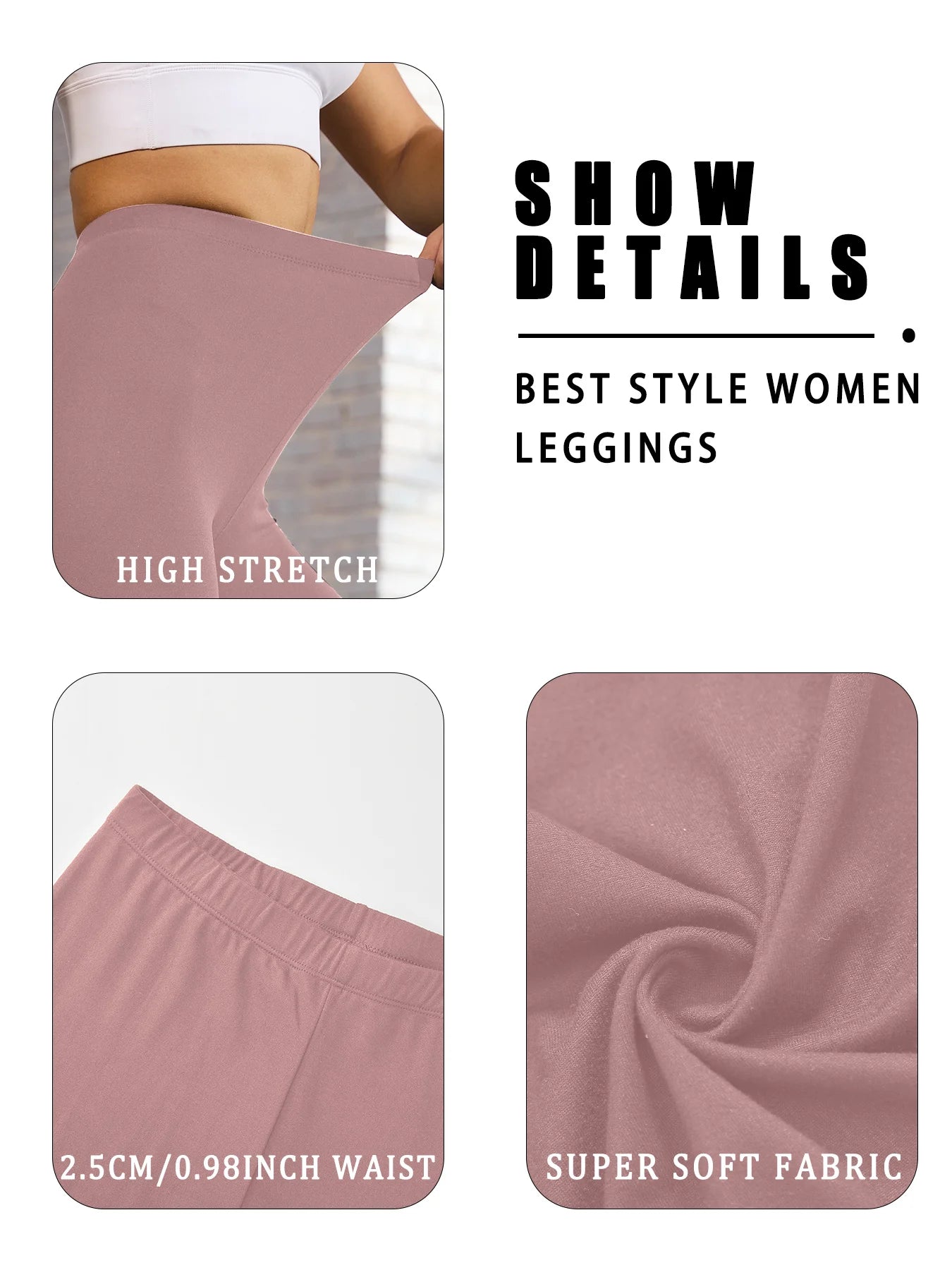 Super Soft Leggings for Women - High Elasticity Tights for Yoga Running Workout Casual Wear