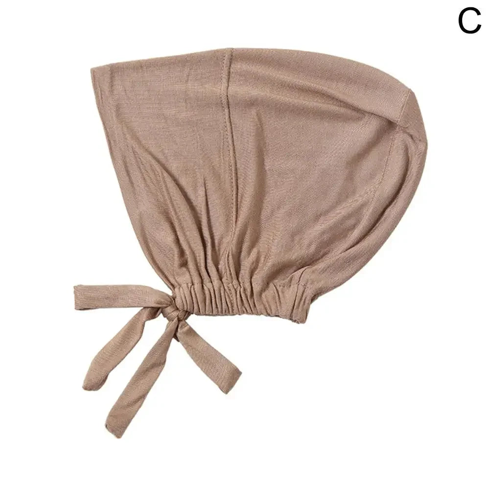 Womens Muslim Stretch Turban Cap Soft Modal Muslim Hat Headscarf Inner Turban Underscarf Modal Hat Bonnet Chiffon Islamic H E4H1