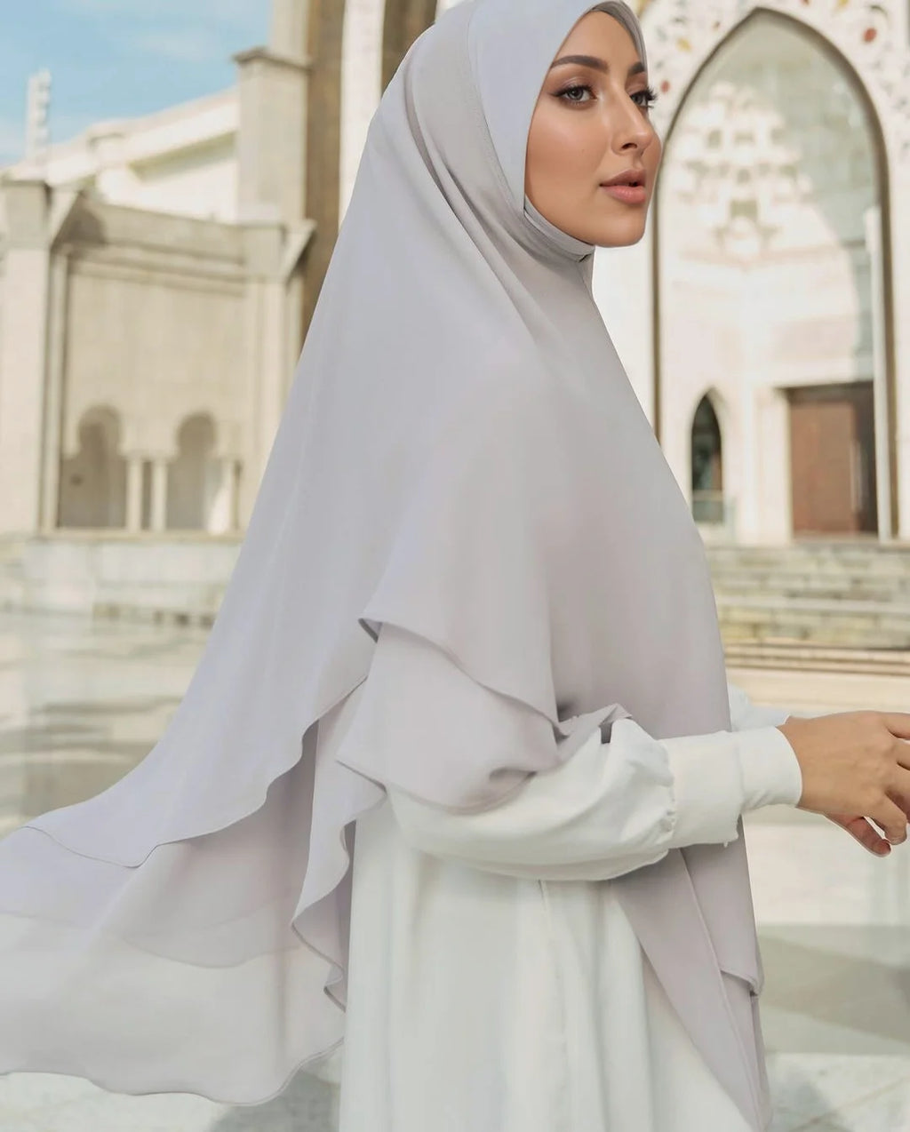 1pc Ready to Wear Instant Hijabs Double layered Chiffon Solid Headscarf Foulard Femme Musulman Shawl Wrap Bandana