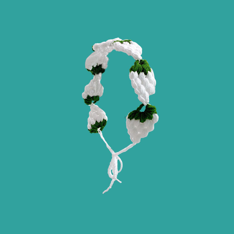 Small Strawberry Headband Crochet Sweet Cute Hair Band Women Scarf Headbands Bandanas Wide Elastic Hairbands Fashion Accessories