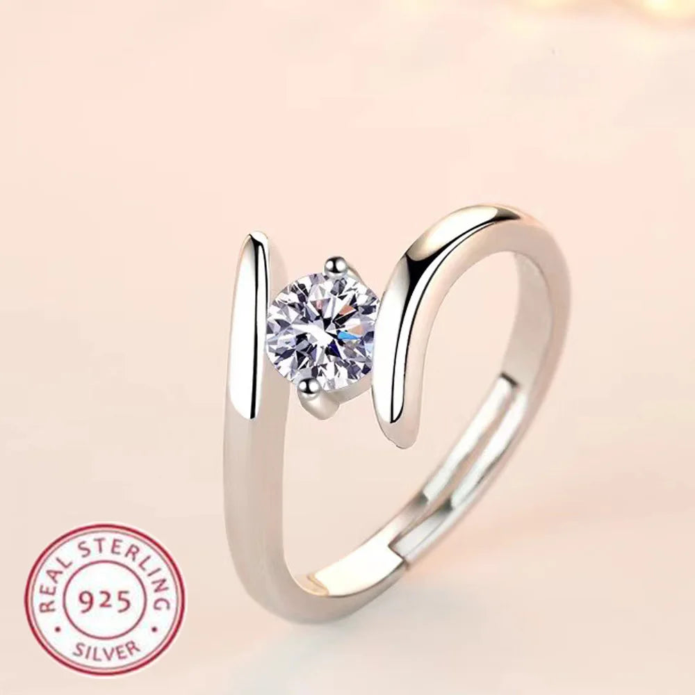 925 Sterling Silver Zircon Ring