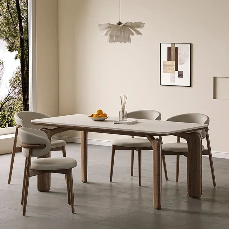 Dining Table Simple Home Modern Auxiliary Service Designer Meeting Marble Dining Table Low Square Large Mesa Plegables Furniture