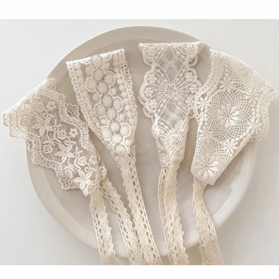 Ins Girls Hollow Headbands Baby Elastic Hair Band Newborn Lace White Floral Sweet Princess Hairband Photo Props Hair Accessories