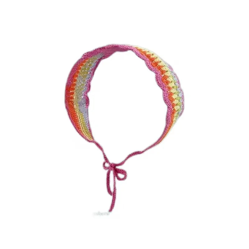 Small Strawberry Headband Crochet Sweet Cute Hair Band Women Scarf Headbands Bandanas Wide Elastic Hairbands Fashion Accessories