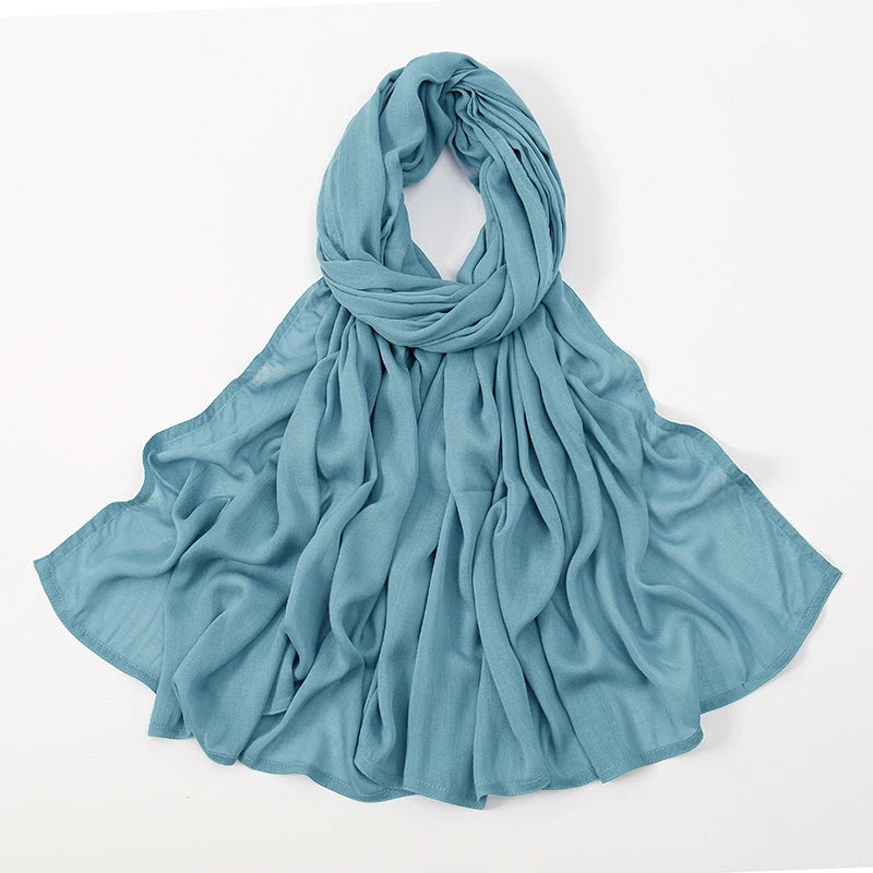 Solid Cotton Rayon Modal Hijab Scarf Women Big Size Muslim Headscarf Wraps Shawl Femme Musulman Headband Islamic Turban 190*85cm