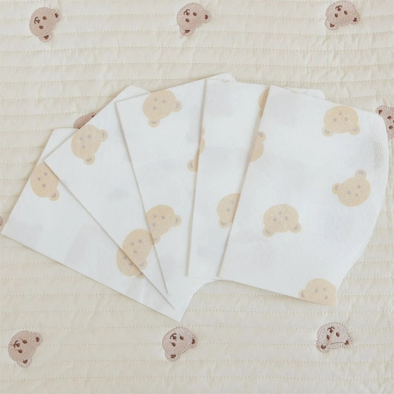 50-Pack Baby Disposable Bibs – Cartoon Bear