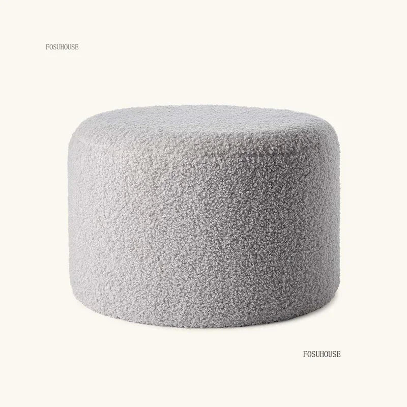 Modern Living Room Furniture Minimalist Shoe Changing Stool Nordic Lambswool Footrest Leisure Ottomans Designer Hallway Ottoman