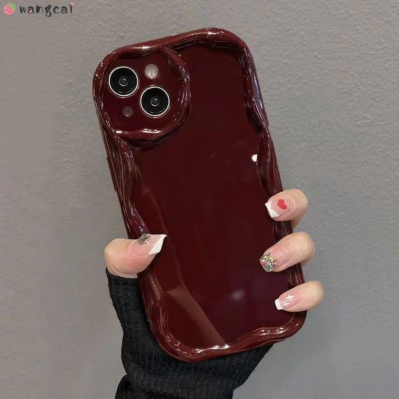iPhone Case 6–16 – Cream & Wine Red