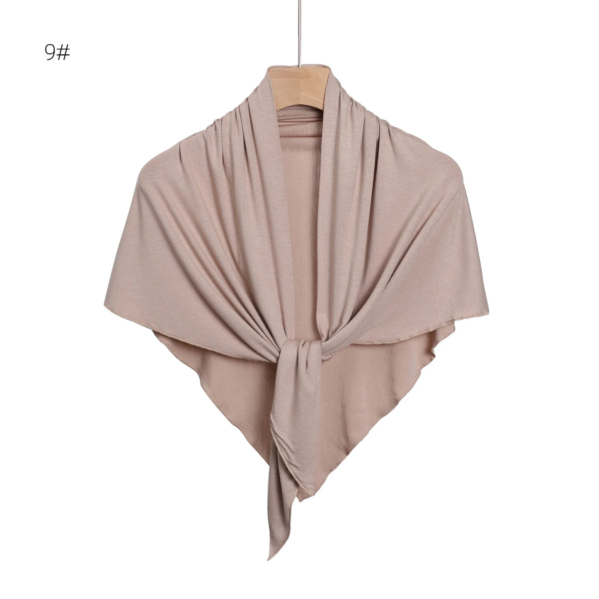 2024 New Solid Color Soft Modal Triangle Scarf Hijab Elastic Mercerized Cotton Wrap for Muslim Woman Hot Sale Headscarf