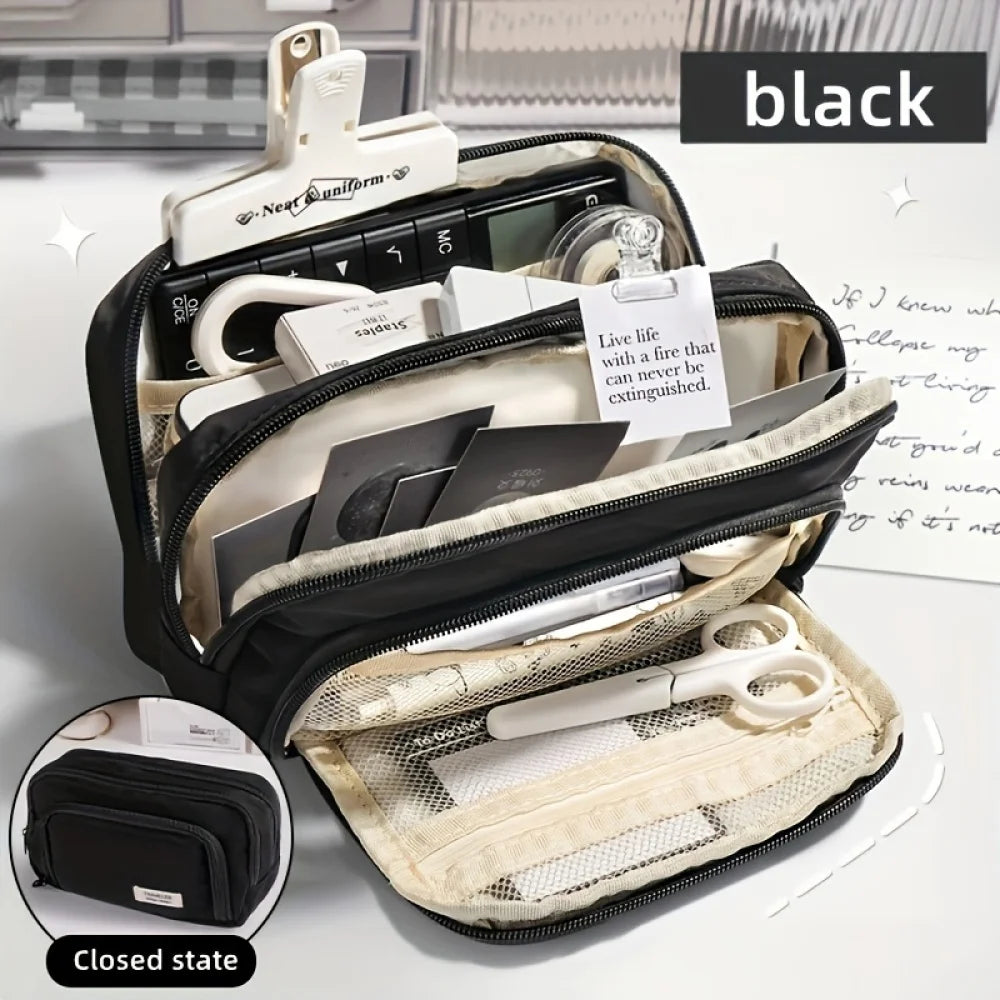 Large Multi-Layer Pencil & Makeup Case – Multi-Purpose