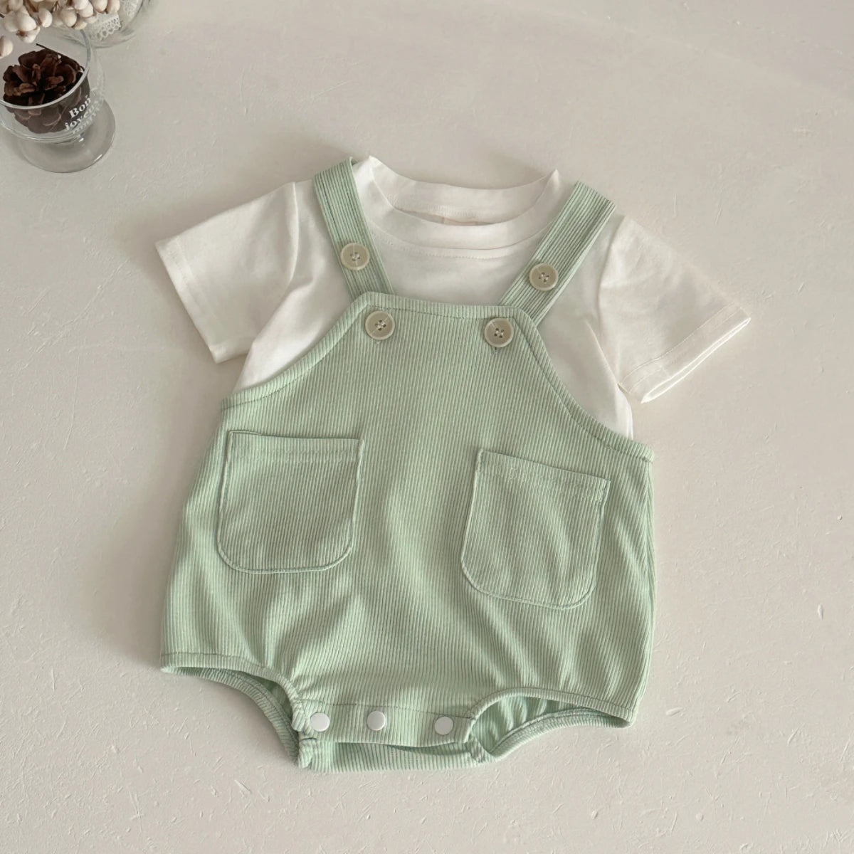 Baby Summer Corduroy Set – Top & Shorts (0–18M)