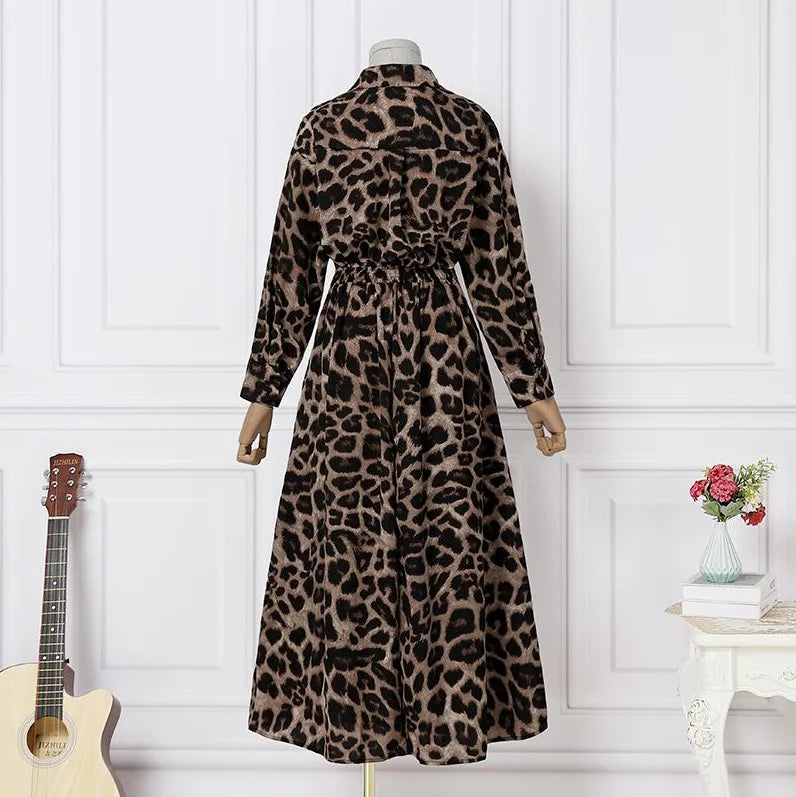 2026 Women's Oversized Elegant Cotton Linen Sundress Lapel Neck High Waist Long Sleeve Long Shirt Dress OL Vestidos Robe Femme