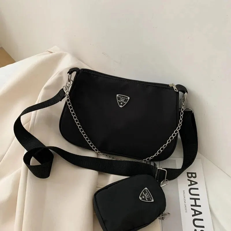 Fashion Nylon Crossbody Bag for Women – Casual Portable Underarm Shoulder Bag