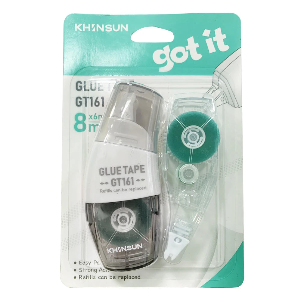 Double Sided Adhesive Tape Roller Glue Tape 6mm*8m with Refill Glue for DIY Journal Stationery