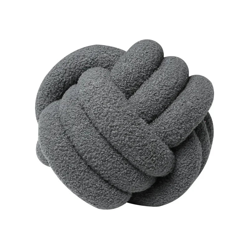 Hand-woven Knotted Ball Pillow Lamb Velvet Roll Pillow Sofa Living Room Household Cushion Head Back Bed Back