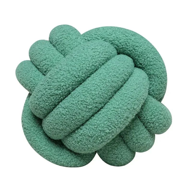 Hand-woven Knotted Ball Pillow Lamb Velvet Roll Pillow Sofa Living Room Household Cushion Head Back Bed Back