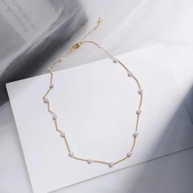 Pearl Beads Choker Necklace