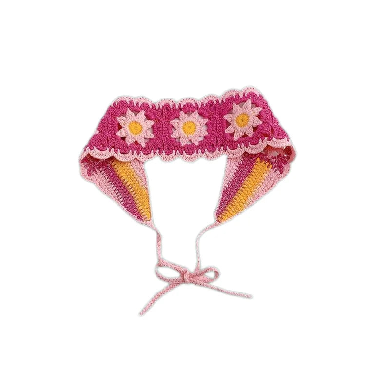 Small Strawberry Headband Crochet Sweet Cute Hair Band Women Scarf Headbands Bandanas Wide Elastic Hairbands Fashion Accessories